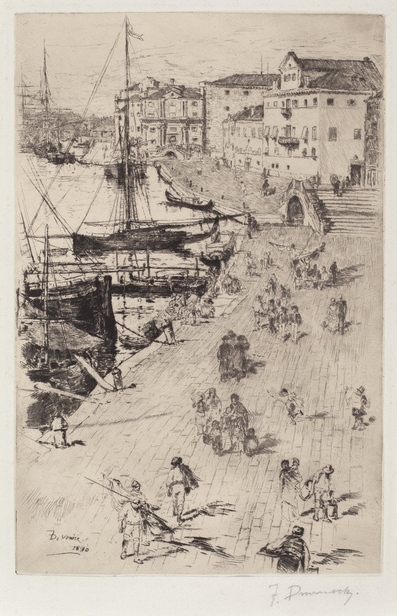 Riva degli Schiavoni (1) by Frank Duveneck (American, 1848 - 1919), 16X12"(A3)Poster Print