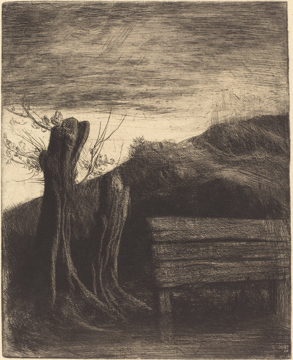 Pollard Willows (Les saules tetards) by Alphonse Legros (French, 1837 - 1911), 16X12"(A3)Poster Print