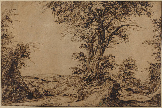 Landscape with Sleeping Peasants by Jacques de Gheyn II (Dutch, 1565 - 1629), 16X12"(A3)Poster Print