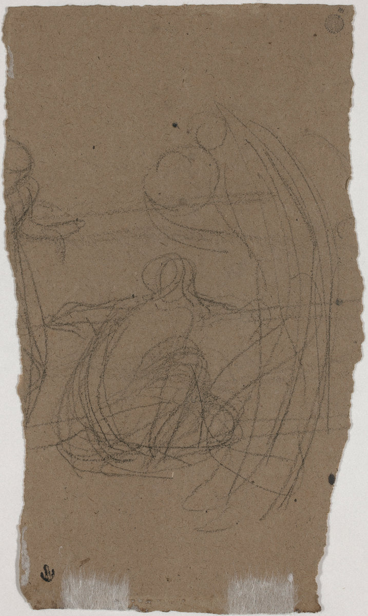 Study for "Variations in Blue and Green" [verso] by James McNeill Whistler (American, 1834 - 1903), 16X12"(A3)Poster Print