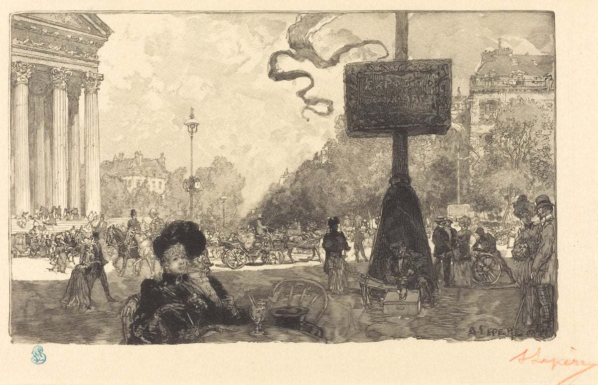 Corner of the Rue Royale (Coin de la rue royale) by Auguste Lepère (French, 1849 - 1918), 16X12"(A3)Poster Print