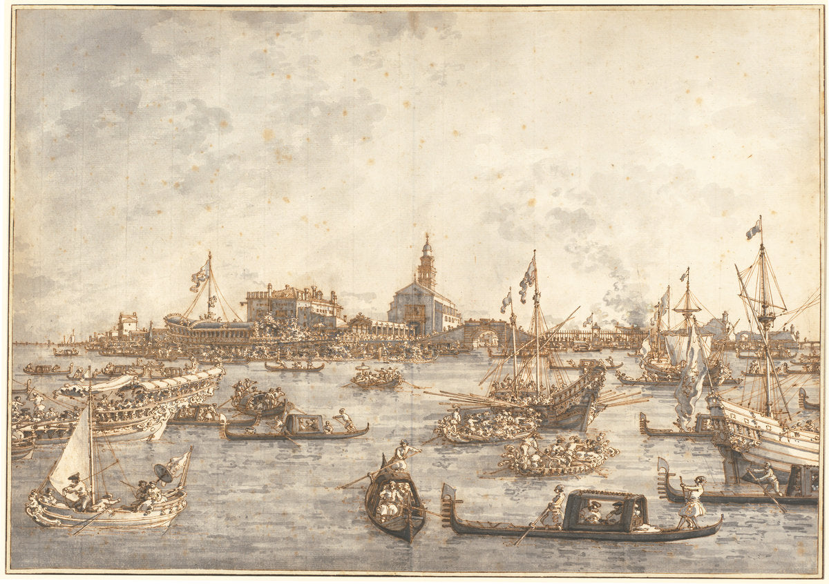 Ascension Day Festival at Venice by Canaletto (Venetian, 1697 - 1768), 16X12"(A3)Poster Print