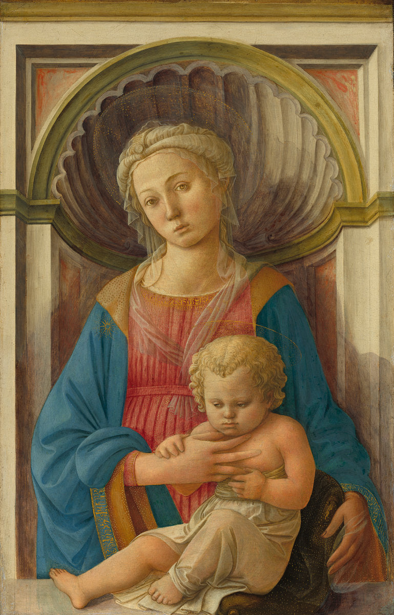 Madonna and Child by Fra Filippo Lippi (Florentine, c. 1406 - 1469), 16X12"(A3)Poster Print