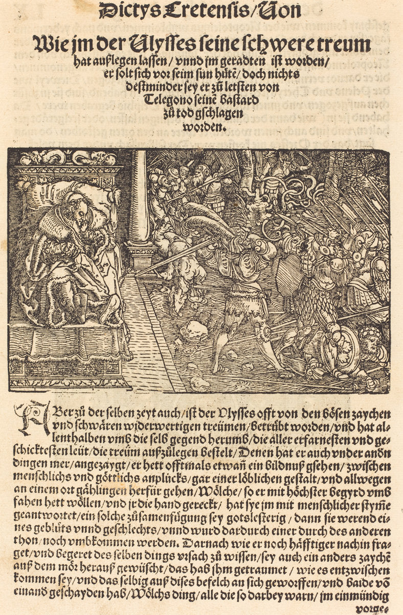 Page from Troianischen Kreig - Ausberg by Hans Weiditz, II (German, 1500 or before - c. 1536), 16X12"(A3)Poster Print