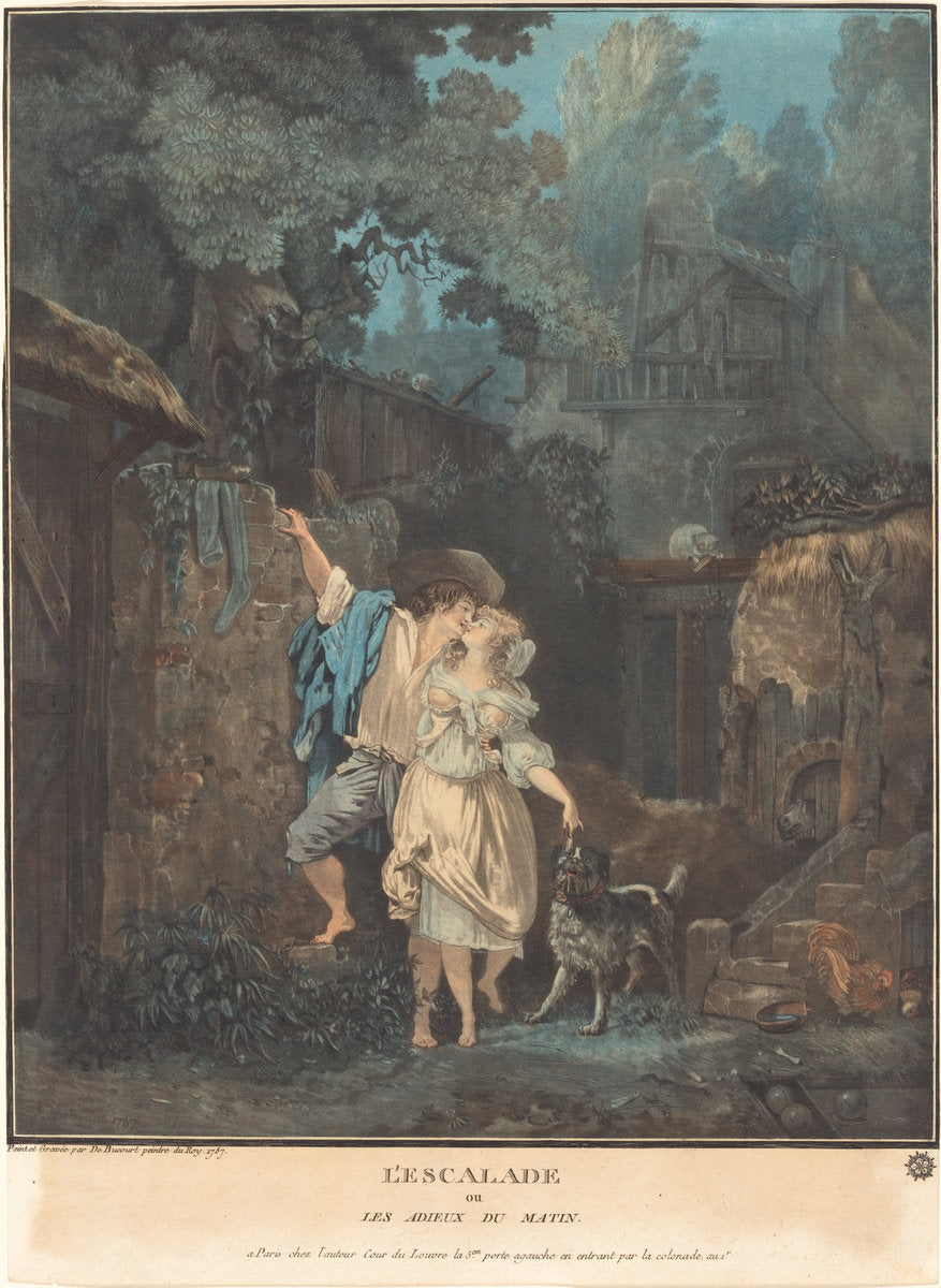 L'Escalade, ou les Adieux du Matin by Philibert-Louis Debucourt (French, 1755 - 1832), 16X12"(A3)Poster Print