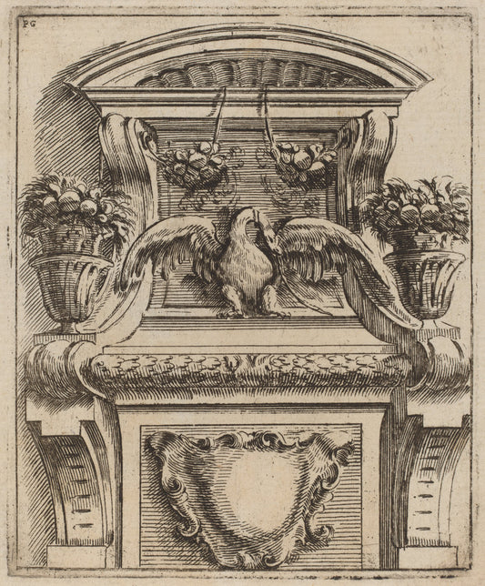 Architectural Motif with a Bird by Carlo Antonio Buffagnotti (Italian, c. 1660 - after 1710), 16X12"(A3)Poster Print