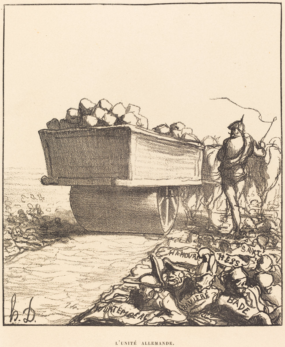L'unité allemande by Honoré Daumier (French, 1808 - 1879), 16X12"(A3)Poster Print