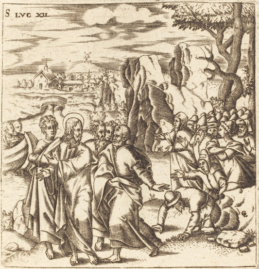 Christ Teaching the Multitude by Léonard Gaultier (French, 1561 - 1641), 16X12"(A3)Poster Print