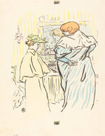 Two Women before a Mirror by Henri de Toulouse-Lautrec (French, 1864 - 1901), 16X12"(A3)Poster Print