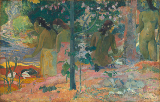 The Bathers by Paul Gauguin (French, 1848 - 1903), 16X12"(A3)Poster Print