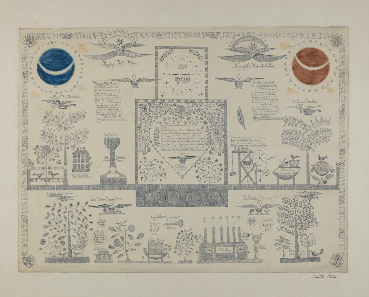 Shaker Visionary Image by Orville Cline (American, active c. 1935), 16X12"(A3)Poster Print