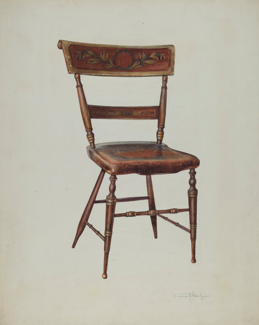 Painted Chair by Kurt Melzer (American, active c. 1935), 16X12"(A3)Poster Print