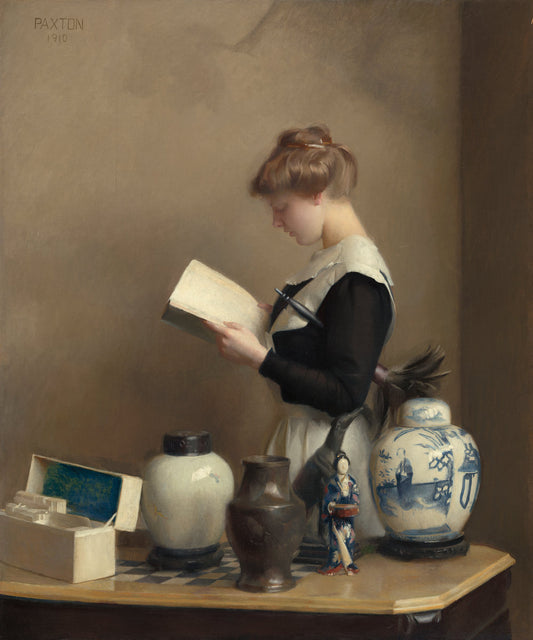 The House Maid by William McGregor Paxton (American, 1869 - 1941), 16X12"(A3)Poster Print