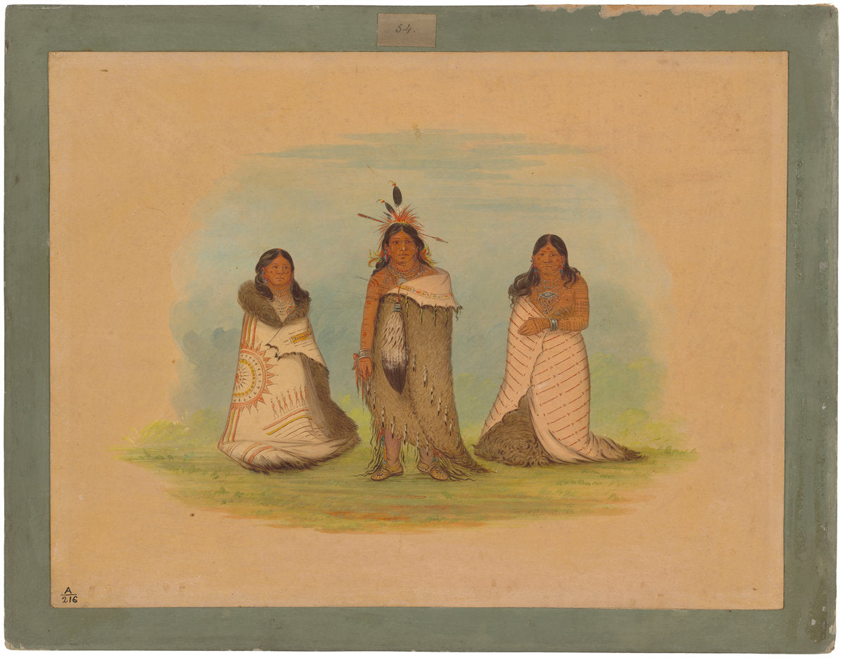 Puncah Indians by George Catlin (American, 1796 - 1872), 16X12"(A3)Poster Print