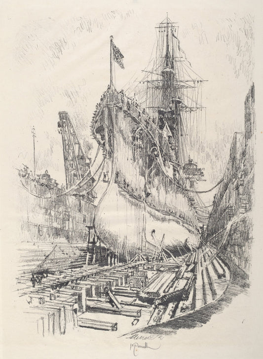 In the Dry Dock by Joseph Pennell (American, 1857 - 1926), 16X12"(A3)Poster Print