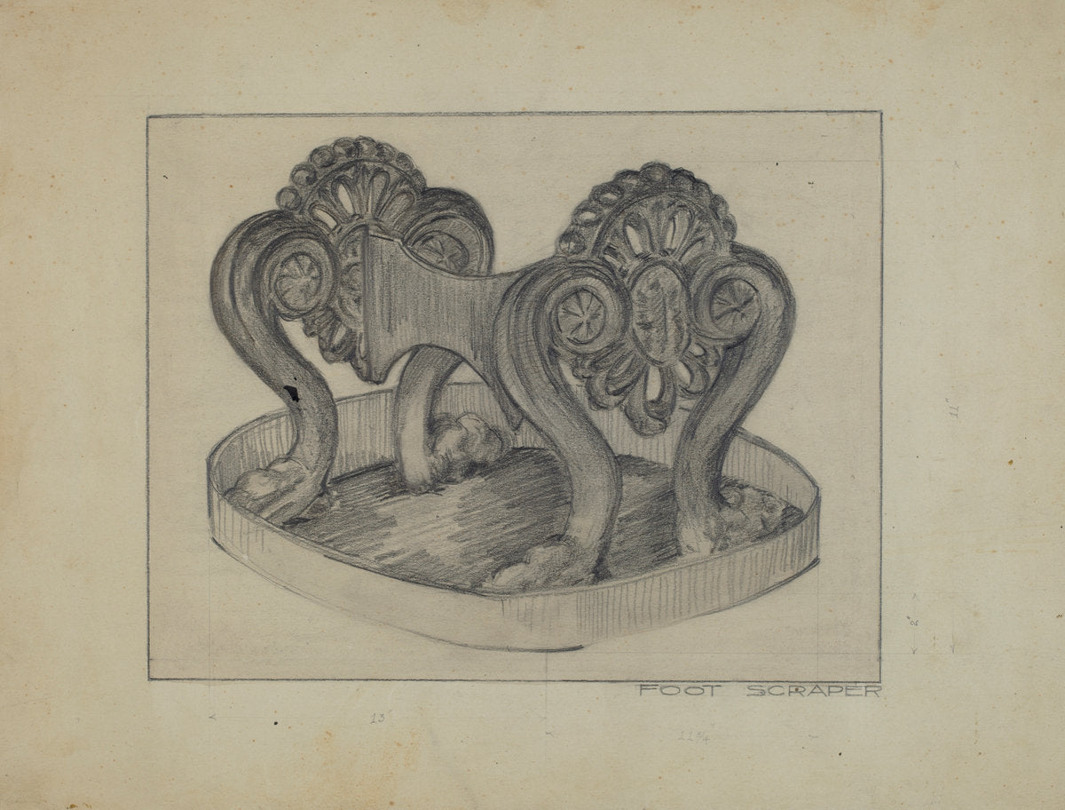 Foot Scraper by Arelia Arbo (American, active c. 1935), 16X12"(A3)Poster Print