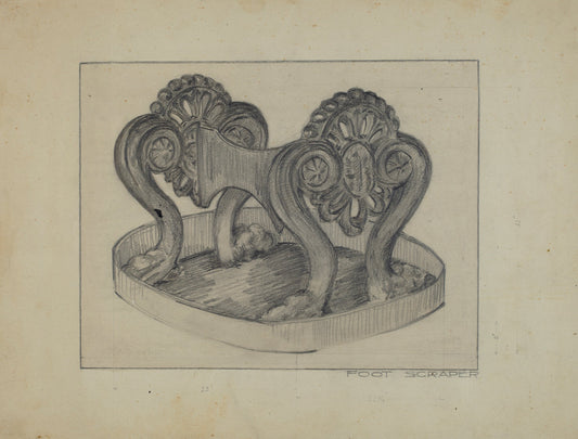 Foot Scraper by Arelia Arbo (American, active c. 1935), 16X12"(A3)Poster Print