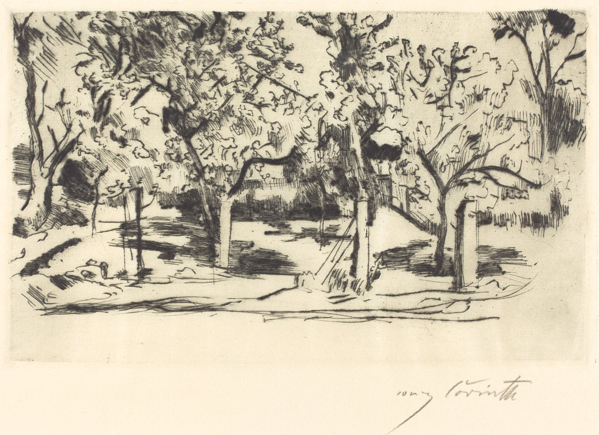 Orchard (Obstgarten) by Lovis Corinth (German, 1858 - 1925), 16X12"(A3)Poster Print