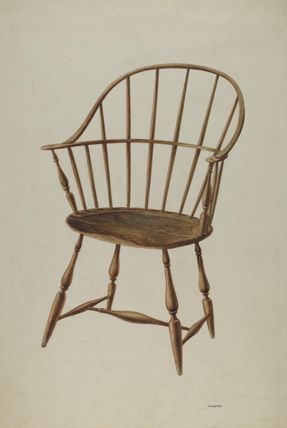 Windsor Chair by Louis Plogsted (American, active c. 1935), 16X12"(A3)Poster Print