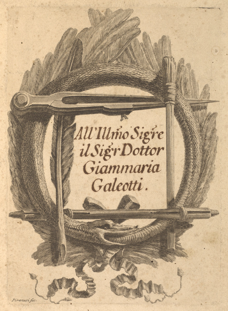 Lettere di Giustificazione scritte a Milord Charlemont e a' di lui Agenti di Roma by Giovanni Battista Piranesi (Venetian, 1720 - 1778), 16X12"(A3)Poster Print