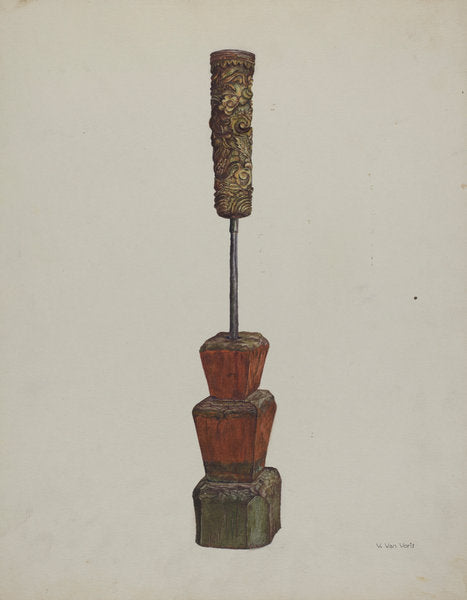 Receptacle for Peanut Oil by Vera Van Voris (American, active c. 1935), 16X12"(A3)Poster Print
