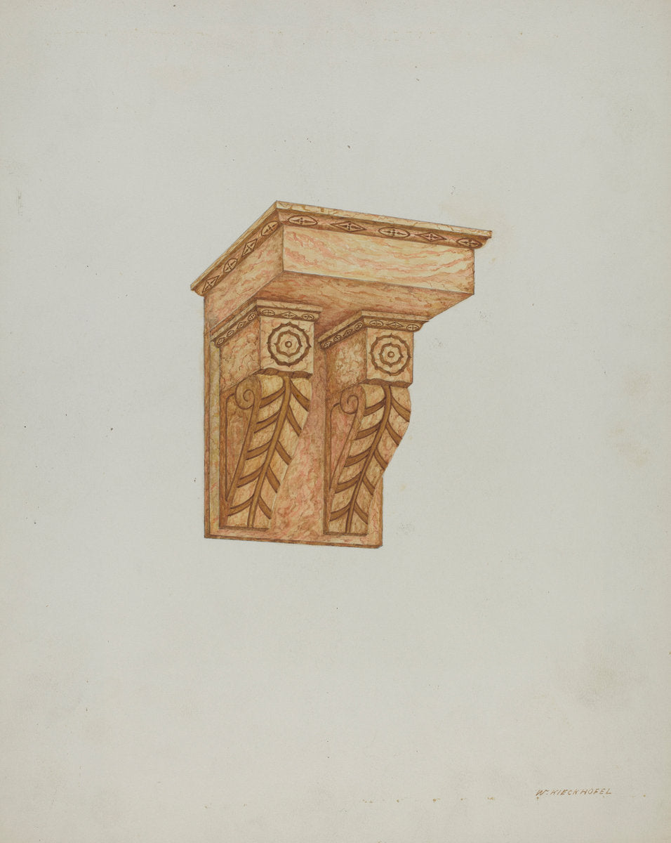 Architectural Detail (Wall Brackets) by William Kieckhofel (American, active c. 1935), 16X12"(A3)Poster Print