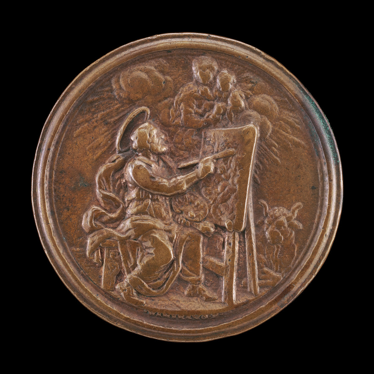 Saint Luke Painting the Virgin [reverse] by Ermenegildo Hamerani (Roman, 1683 - 1756), 16X12"(A3)Poster Print