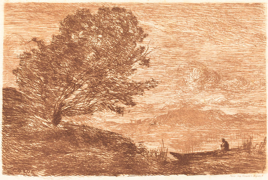 A Lake in the Tyrol (Un lac du Tyrol) by Jean-Baptiste-Camille Corot (French, 1796 - 1875), 16X12"(A3)Poster Print