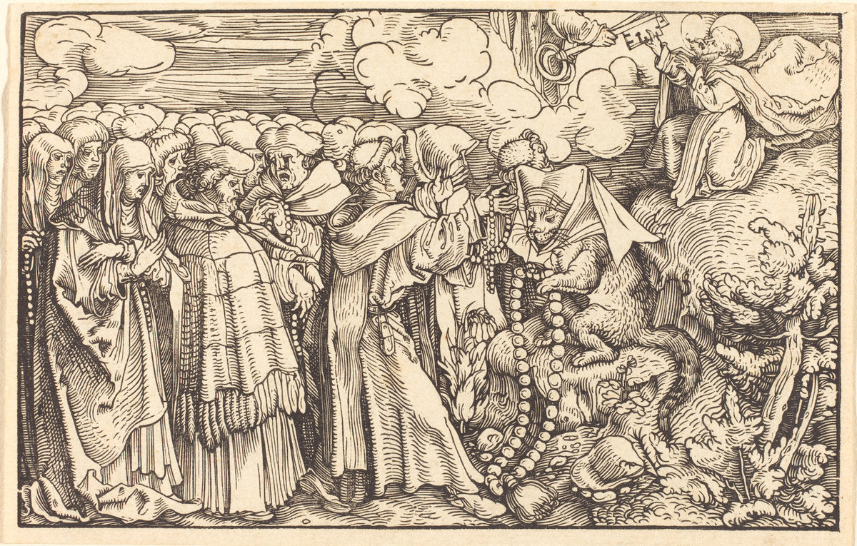 Allegory - Religious Frivolity by Hans Weiditz, II (German, 1500 or before - c. 1536), 16X12"(A3)Poster Print