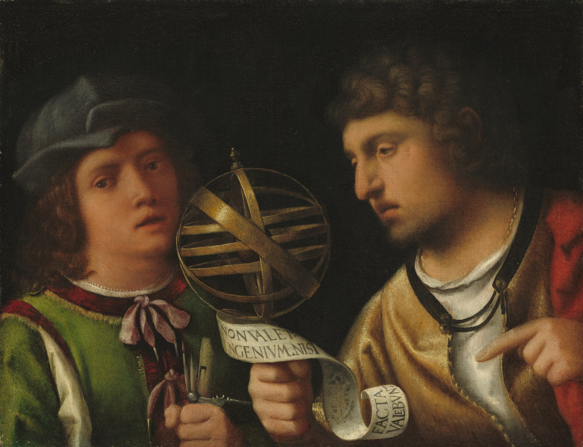 Giovanni Borgherini and His Tutor by Attributed to Giorgione (Venetian, 1477/1478 - 1510), 16X12"(A3)Poster Print