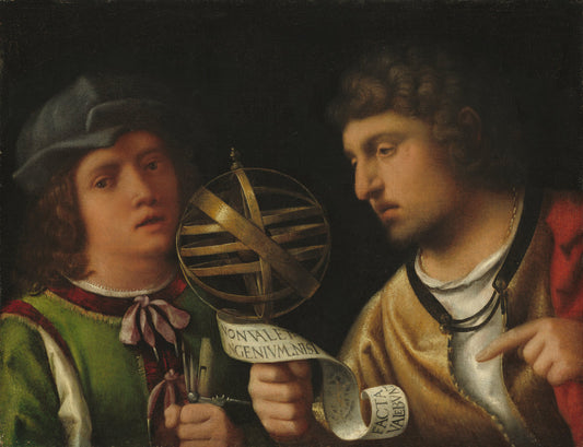 Giovanni Borgherini and His Tutor by Attributed to Giorgione (Venetian, 1477/1478 - 1510), 16X12"(A3)Poster Print