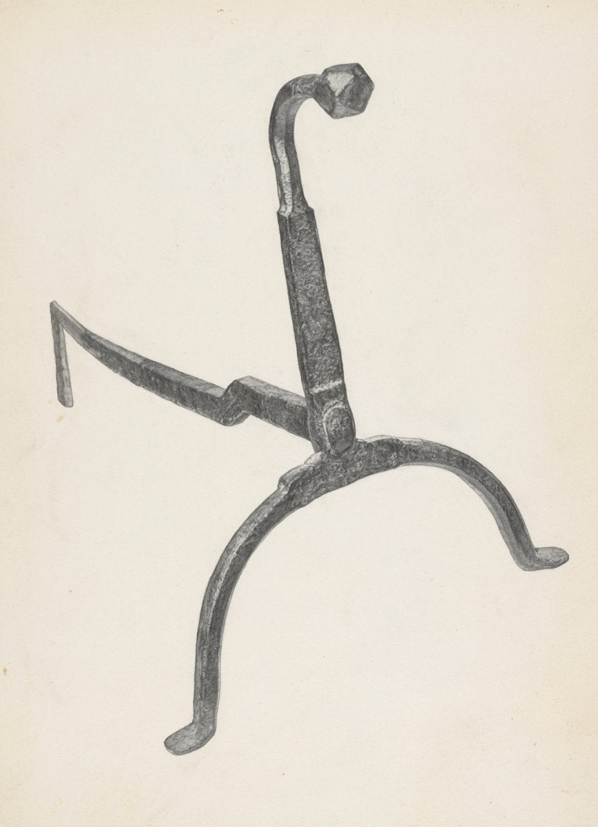 Andiron (one of pair) by Maurice Van Felix (American, active c. 1935), 16X12"(A3)Poster Print