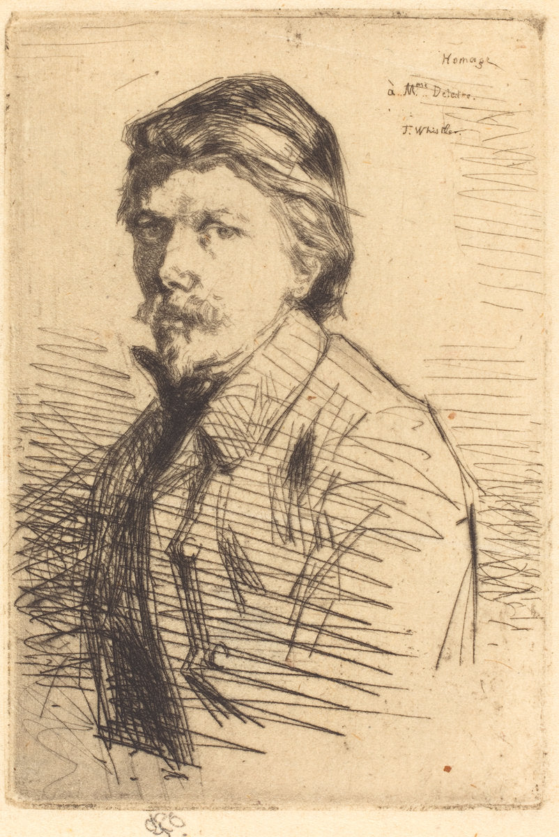 August Delatre by James McNeill Whistler (American, 1834 - 1903), 16X12"(A3)Poster Print