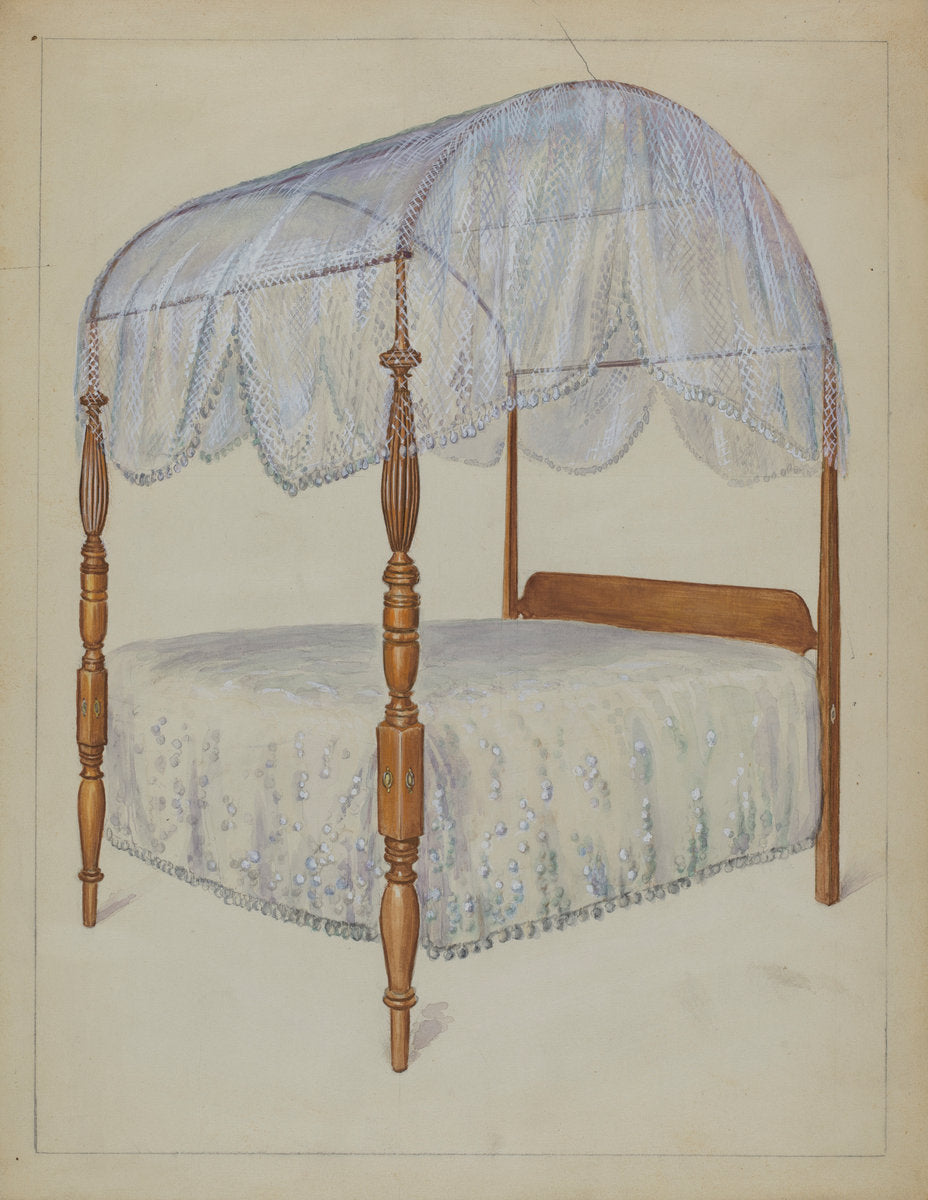 Bed by Bernard Gussow (American, active c. 1935), 16X12"(A3)Poster Print