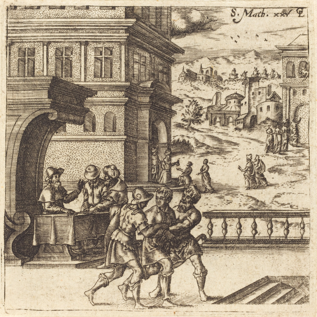 Parable of the Talents  (The Worthless Servant Cast into the Outer Darkness) by Léonard Gaultier (French, 1561 - 1641), 16X12"(A3)Poster Print