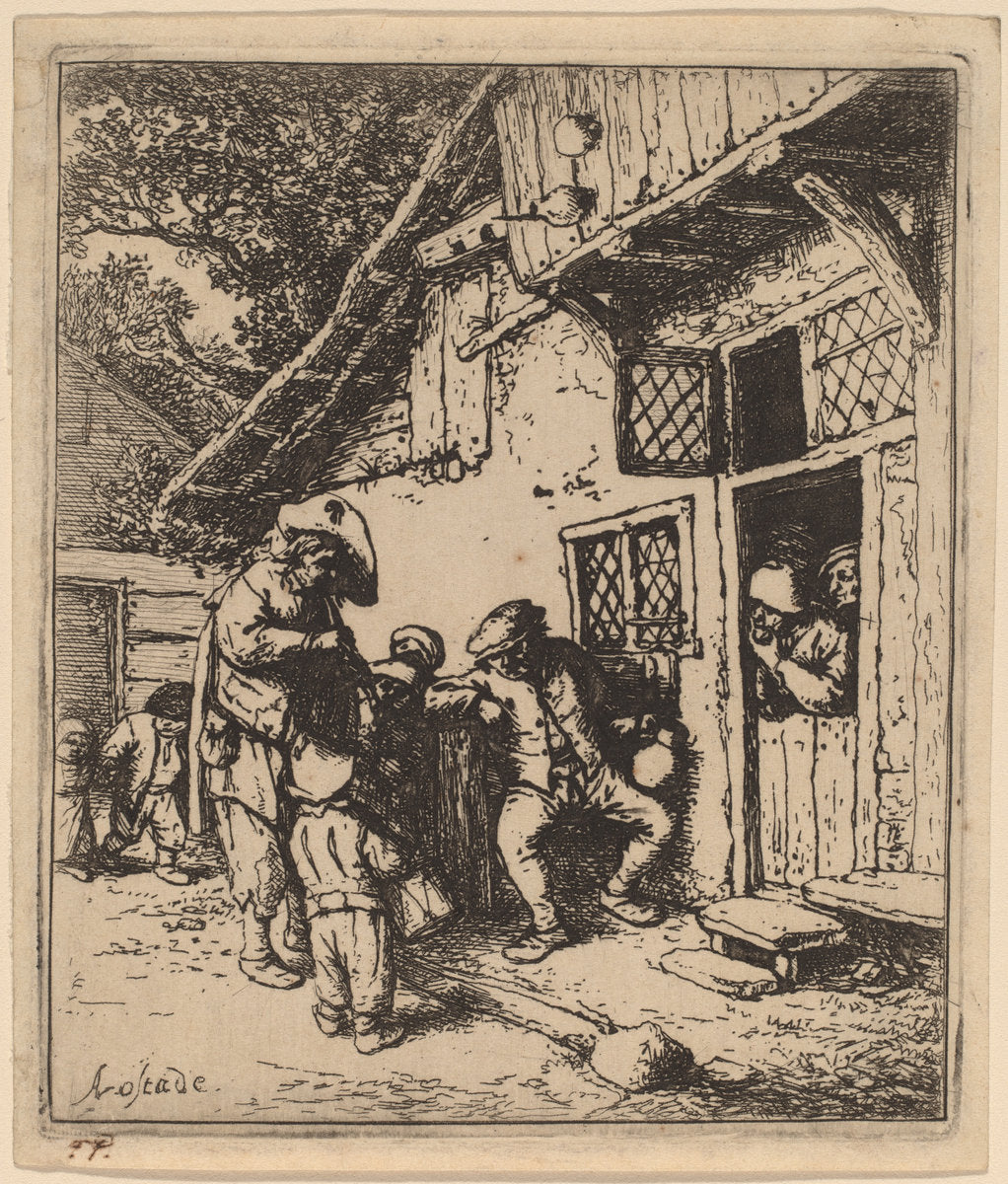 Wandering Musicians by Adriaen van Ostade (Dutch, 1610 - 1685), 16X12"(A3)Poster Print