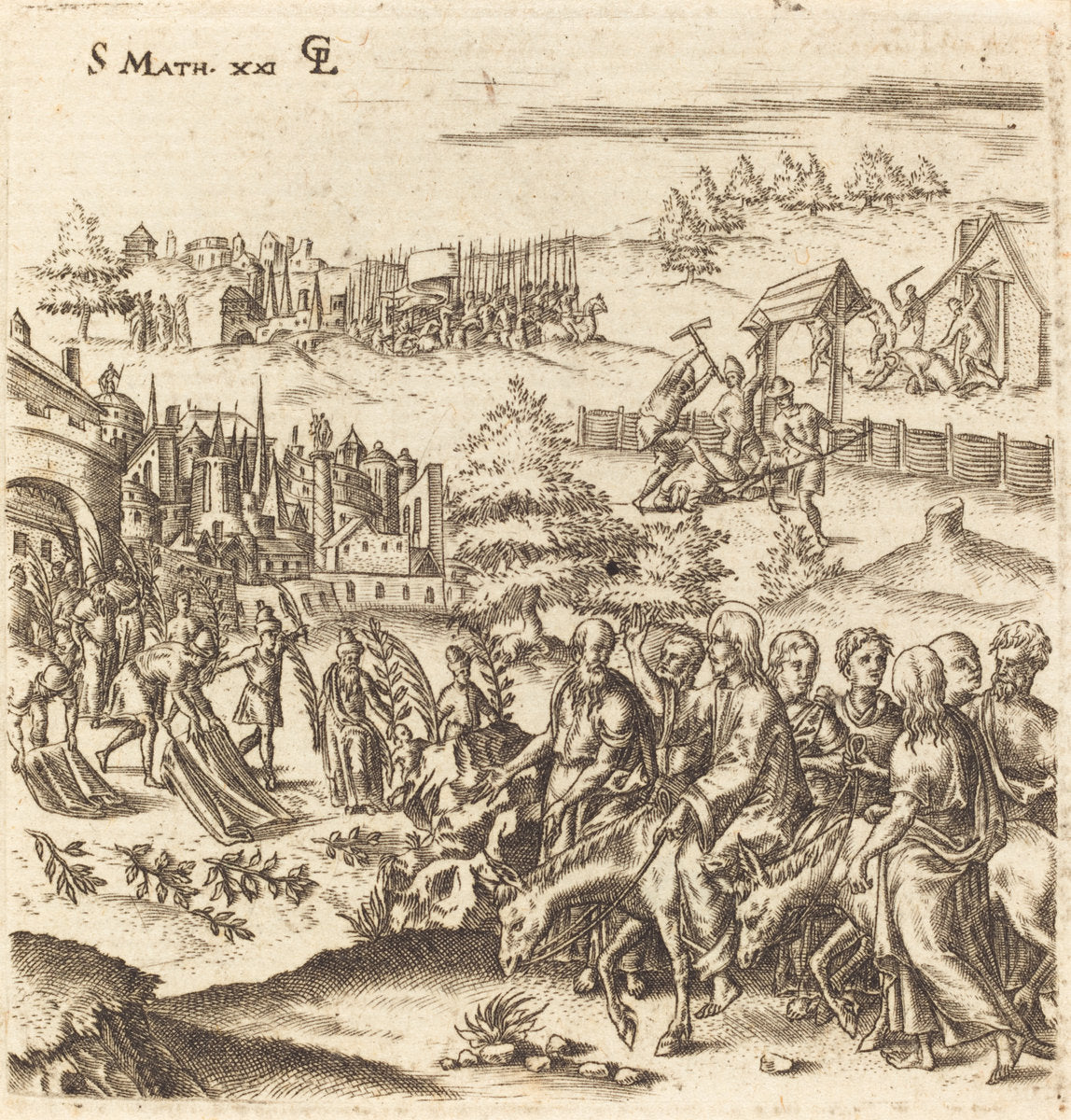 The Entry into Jerusalem by Léonard Gaultier (French, 1561 - 1641), 16X12"(A3)Poster Print