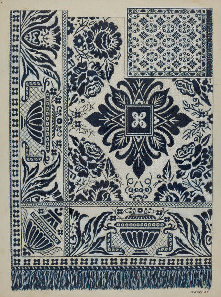 Handwoven Coverlet by William McAuley (American, active c. 1935), 16X12"(A3)Poster Print