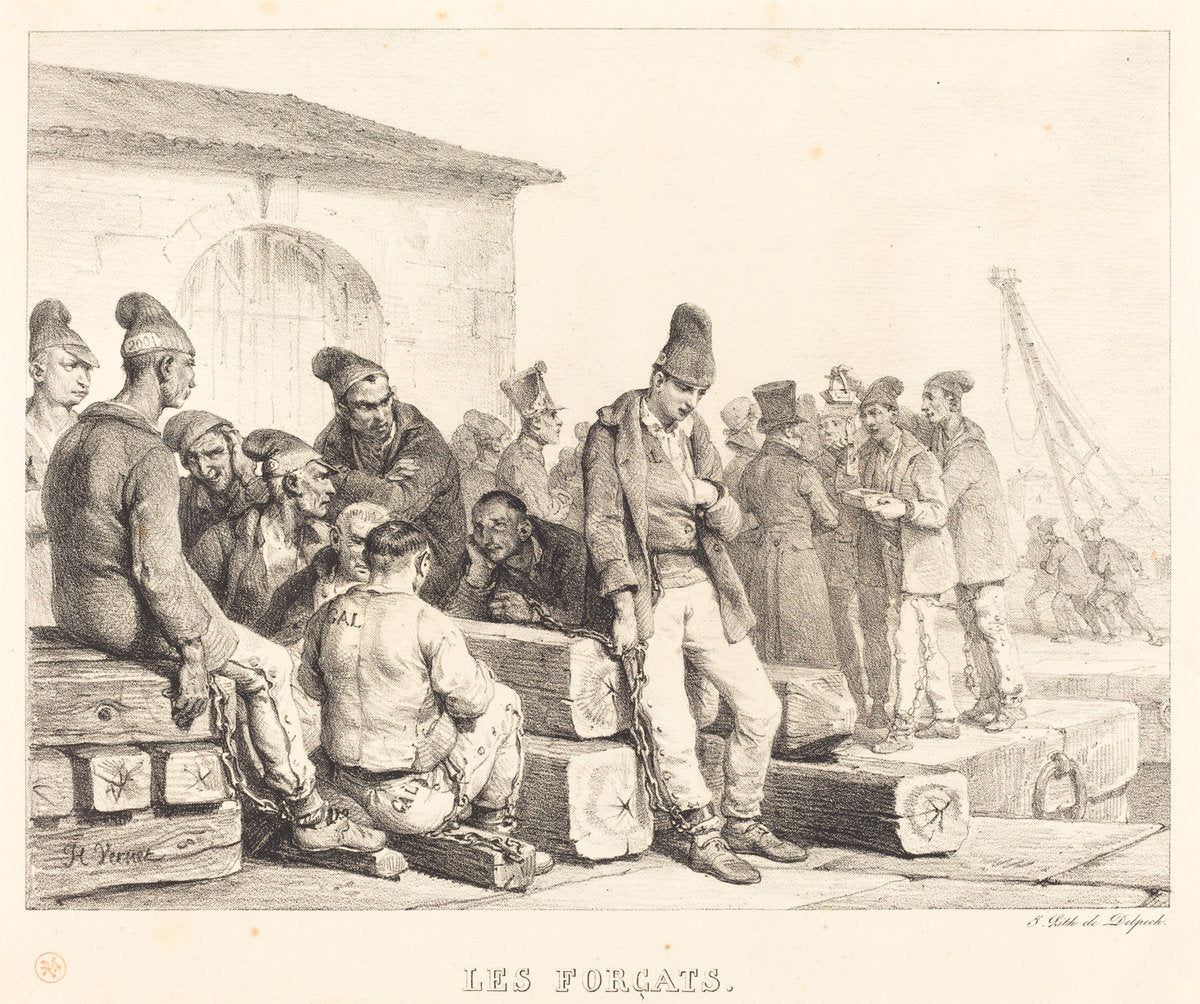 Les forcats (The Convicts) by Horace Vernet (French, 1789 - 1863), 16X12"(A3)Poster Print