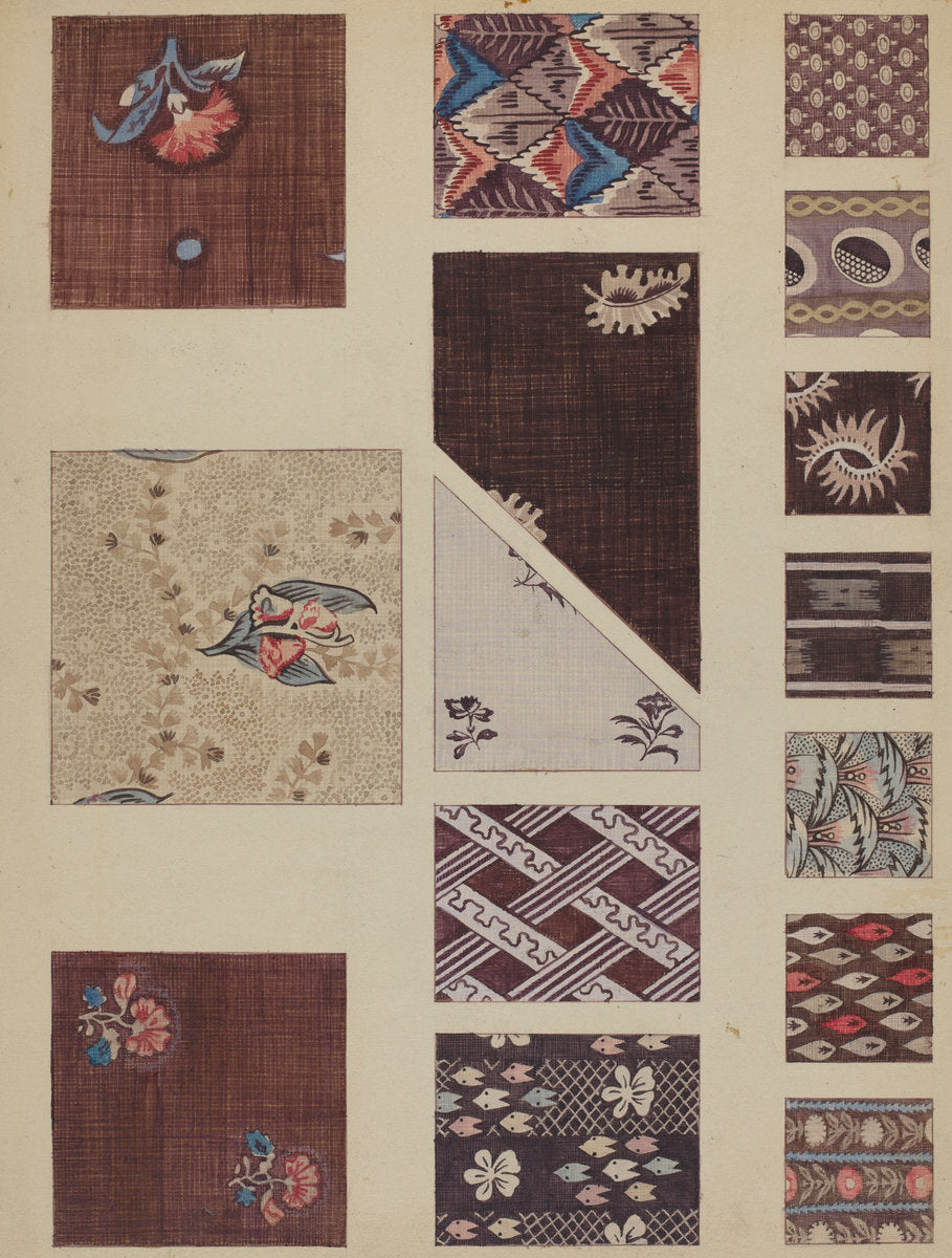 Textile from Quilt by Millia Davenport (American, active c. 1935), 16X12"(A3)Poster Print