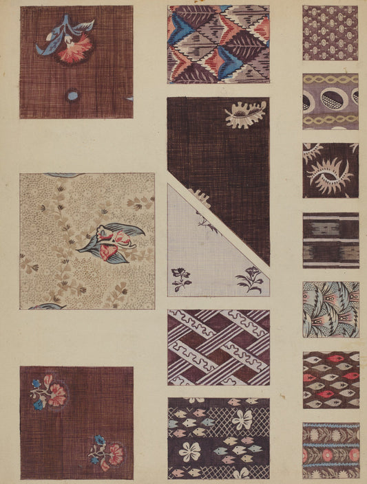 Textile from Quilt by Millia Davenport (American, active c. 1935), 16X12"(A3)Poster Print