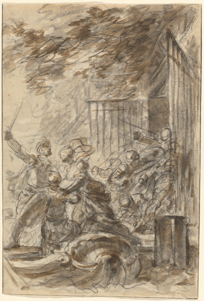Isabella Abandons Her Home to Follow Odorico and His Men by Jean-Honoré Fragonard (French, 1732 - 1806), 16X12"(A3)Poster Print