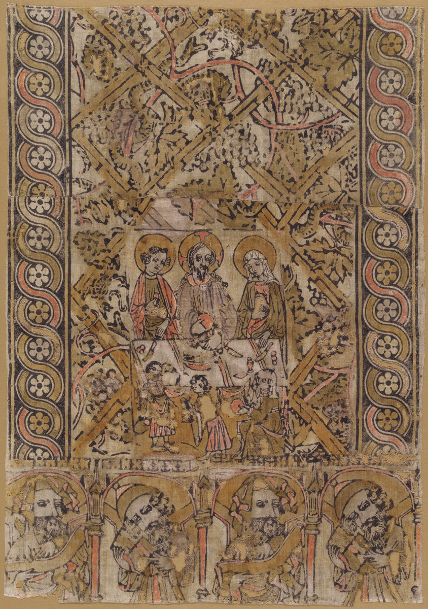 c. 1400 by German 15th Century (A Lectern Cloth with the Marriage at Cana), 16X12"(A3)Poster Print