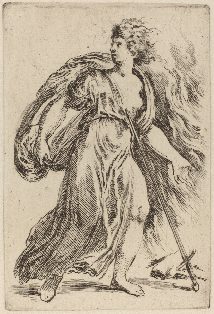 Suicide of Dido by Stefano Della Bella (Italian, 1610 - 1664), 16X12"(A3)Poster Print