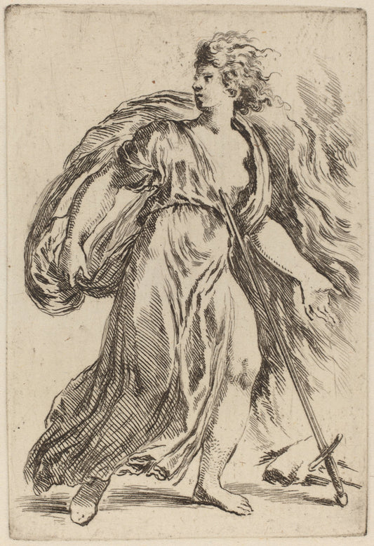 Suicide of Dido by Stefano Della Bella (Italian, 1610 - 1664), 16X12"(A3)Poster Print