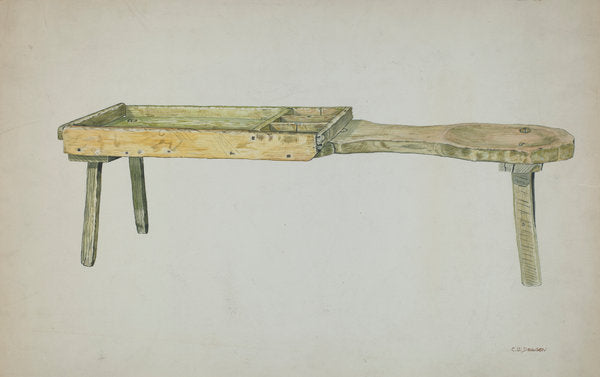 Shoe Bench by Clarence W. Dawson (American, active c. 1935), 16X12"(A3)Poster Print