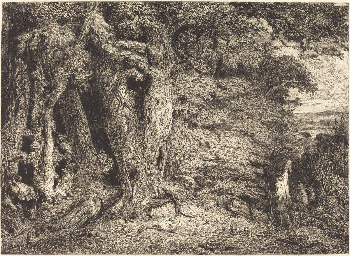 Entrance to the Forest by Paul Huet (French, 1803 - 1869), 16X12"(A3)Poster Print