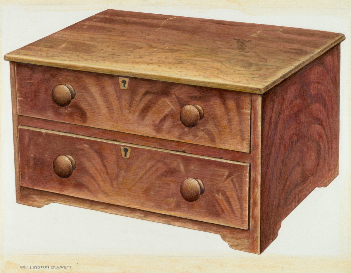 Bishop Hill: Chest by Wellington Blewett (American, active c. 1935), 16X12"(A3)Poster Print