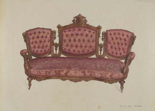Sofa by Paul Ward (American, active c. 1935), 16X12"(A3)Poster Print