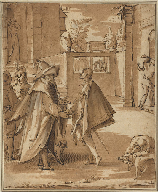 The Departure of the Prodigal Son by Karel van Mander I (Netherlandish, 1548 - 1606), 16X12"(A3)Poster Print